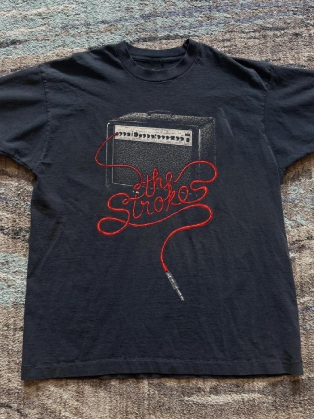 Gildan Black Tee with Red Script Amp Graphic